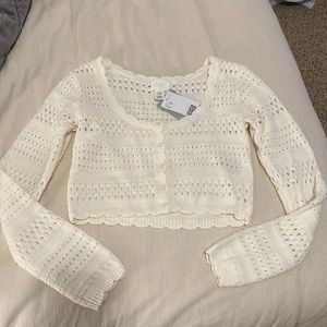 H&M Crochet Button Crop Top